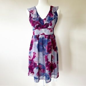 Ann Taylor Loft Dress Women’s 2P Purple Chiffon